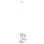 GloboStar® EARTH 30CM 01382 Vintage Industrial Κρεμαστό Φωτιστικό Οροφής Μονόφωτο 1 x E27 Λευκό Μεταλλικό Πλέγμα Φ30 x Υ30cm - Image 4