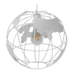 GloboStar® EARTH 30CM 01382 Vintage Industrial Κρεμαστό Φωτιστικό Οροφής Μονόφωτο 1 x E27 Λευκό Μεταλλικό Πλέγμα Φ30 x Υ30cm - Image 5