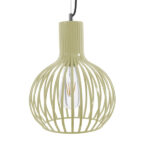 GloboStar® SCADI 01387 Vintage Industrial Κρεμαστό Φωτιστικό Οροφής Μονόφωτο Μπεζ Μεταλλικό Πλέγμα Φ23 x Υ30cm - Image 4