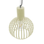 GloboStar® SCADI 01387 Vintage Industrial Κρεμαστό Φωτιστικό Οροφής Μονόφωτο Μπεζ Μεταλλικό Πλέγμα Φ23 x Υ30cm - Image 5