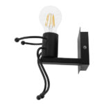 GloboStar® LITTLE MAN 01388 Μοντέρνο Φωτιστικό Τοίχου Απλίκα Μονόφωτο Μαύρο Μεταλλικό Μ12 x Π19 x Υ17cm - Image 4