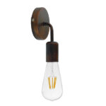 GloboStar® ASPID 01398 Vintage Φωτιστικό Τοίχου Απλίκα Μονόφωτο Καφέ Σκουριά Μεταλλικό Μ10 x Π7 x Υ16cm - Image 2