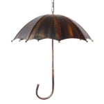 GloboStar® UMBRELLA 01406 Vintage Industrial Κρεμαστό Φωτιστικό Οροφής Πολύφωτο 5 x E27 Μαύρο Καφέ Σκουριά Μεταλλικό Φ58 x Υ60cm - Image 5