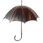 GloboStar® UMBRELLA 01406 Vintage Industrial Κρεμαστό Φωτιστικό Οροφής Πολύφωτο 5 x E27 Μαύρο Καφέ Σκουριά Μεταλλικό Φ58 x Υ60cm - Image 6