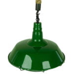 GloboStar® ELEDA 01408 Vintage Industrial Κρεμαστό Φωτιστικό Οροφής Μονόφωτο 1 x E27 Πράσινο Λευκό Μεταλλικό Καμπάνα Πλέγμα με Μπεζ Σχοινί Φ36 x Υ31cm - Image 5