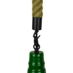 GloboStar® ELEDA 01408 Vintage Industrial Κρεμαστό Φωτιστικό Οροφής Μονόφωτο 1 x E27 Πράσινο Λευκό Μεταλλικό Καμπάνα Πλέγμα με Μπεζ Σχοινί Φ36 x Υ31cm - Image 6