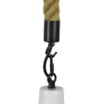 GloboStar® NARANZA 01409 Vintage Industrial Κρεμαστό Φωτιστικό Οροφής Μονόφωτο 1 x E27 Λευκό Ματ Μεταλλικό Καμπάνα Πλέγμα με Μπεζ Σχοινί Φ36 x Υ31cm - Image 6