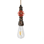 GloboStar® FAUCET 01414 Vintage Industrial Κρεμαστό Φωτιστικό Οροφής Μονόφωτο 1 x E27 Καφέ Σκουριά Μεταλλικό Μ5 x Π7.5 x Y20cm - Image 3