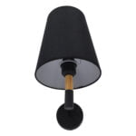 GloboStar® LYDFORD 01432 Μοντέρνο Φωτιστικό Τοίχου Απλίκα Μονόφωτο Μαύρο με Μπέζ Ξύλο Μεταλλικό Φ20 x Y36cm - Image 6