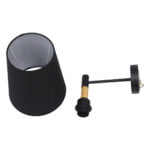 GloboStar® LYDFORD 01432 Μοντέρνο Φωτιστικό Τοίχου Απλίκα Μονόφωτο Μαύρο με Μπέζ Ξύλο Μεταλλικό Φ20 x Y36cm - Image 9