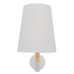 GloboStar® LYDFORD 01433 Μοντέρνο Φωτιστικό Τοίχου Απλίκα Μονόφωτο Λευκό με Μπέζ Ξύλο Μεταλλικό Φ20 x Y36cm - Image 5