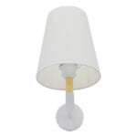 GloboStar® LYDFORD 01433 Μοντέρνο Φωτιστικό Τοίχου Απλίκα Μονόφωτο Λευκό με Μπέζ Ξύλο Μεταλλικό Φ20 x Y36cm - Image 6