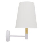 GloboStar® LYDFORD 01433 Μοντέρνο Φωτιστικό Τοίχου Απλίκα Μονόφωτο Λευκό με Μπέζ Ξύλο Μεταλλικό Φ20 x Y36cm - Image 8