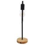 GloboStar® HONOR SQUARE 01435 Μοντέρνο Επιτραπέζιο Φωτιστικό Πορτατίφ Μονόφωτο Μαύρο Μεταλλικό με Ξύλινη Βάση Δρυς Μ20 x Π20 x Υ42cm - Image 5