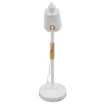 GloboStar® VERITY 01440 Μοντέρνο Επιτραπέζιο Φωτιστικό Πορτατίφ Μονόφωτο Λευκό Μεταλλικό με Ξύλινες Λεπτομέρειες Φ13 x Υ56cm - Image 4