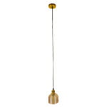 GloboStar® SEGRETO 01448 Vintage Κρεμαστό Φωτιστικό Οροφής Μονόφωτο 1 x E27 Χρυσό Γυάλινο Διάφανο Καμπάνα με Χρυσό Ντουί Φ14 x Υ18cm - Image 2