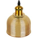 GloboStar® SEGRETO 01448 Vintage Κρεμαστό Φωτιστικό Οροφής Μονόφωτο 1 x E27 Χρυσό Γυάλινο Διάφανο Καμπάνα με Χρυσό Ντουί Φ14 x Υ18cm - Image 4