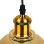 GloboStar® SEGRETO 01448 Vintage Κρεμαστό Φωτιστικό Οροφής Μονόφωτο 1 x E27 Χρυσό Γυάλινο Διάφανο Καμπάνα με Χρυσό Ντουί Φ14 x Υ18cm - Image 6