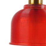 GloboStar® SEGRETO 01450 Vintage Κρεμαστό Φωτιστικό Οροφής Μονόφωτο 1 x E27 Κόκκινο Γυάλινο Διάφανο Καμπάνα με Χρυσό Ντουί Φ14 x Υ18cm - Image 7