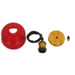 GloboStar® SEGRETO 01450 Vintage Κρεμαστό Φωτιστικό Οροφής Μονόφωτο 1 x E27 Κόκκινο Γυάλινο Διάφανο Καμπάνα με Χρυσό Ντουί Φ14 x Υ18cm - Image 9