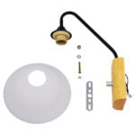 GloboStar® ALESSIA 01457 Μοντέρνο Φωτιστικό Τοίχου Απλίκα Μονόφωτο Μαύρο Λευκό με Ξύλινη Βάση και Διακόπτη ON/OFF Μεταλλικό Φ18 x Y29cm - Image 7