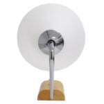 GloboStar® ALESSIA 01459 Μοντέρνο Φωτιστικό Τοίχου Απλίκα Μονόφωτο Ασημί Νίκελ Λευκό με Ξύλινη Βάση και Διακόπτη ON/OFF Μεταλλικό Φ18 x Y29cm - Image 5