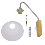 GloboStar® ALESSIA 01459 Μοντέρνο Φωτιστικό Τοίχου Απλίκα Μονόφωτο Ασημί Νίκελ Λευκό με Ξύλινη Βάση και Διακόπτη ON/OFF Μεταλλικό Φ18 x Y29cm - Image 7