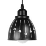 GloboStar® HUNTON 01476 Μοντέρνο Κρεμαστό Φωτιστικό Οροφής Μονόφωτο 1 x E27 Μεταλλικό Μαύρο Λευκό Καμπάνα Φ13 x Υ14cm - Image 3