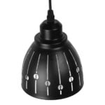 GloboStar® HUNTON 01476 Μοντέρνο Κρεμαστό Φωτιστικό Οροφής Μονόφωτο 1 x E27 Μεταλλικό Μαύρο Λευκό Καμπάνα Φ13 x Υ14cm - Image 4