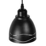 GloboStar® LAGUNA 01477 Μοντέρνο Κρεμαστό Φωτιστικό Οροφής Μονόφωτο 1 x E27 Μεταλλικό Μαύρο Λευκό Καμπάνα Φ13 x Υ14cm - Image 4