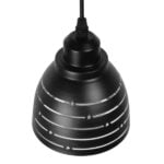 GloboStar® LINE STARS 01483 Μοντέρνο Κρεμαστό Φωτιστικό Οροφής Μονόφωτο 1 x E27 Μεταλλικό Μαύρο Λευκό Καμπάνα Φ13 x Υ14cm - Image 4