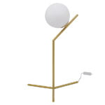 GloboStar® ELFIS GOLD 01551 Μοντέρνο Επιτραπέζιο Φωτιστικό Πορτατίφ Μονόφωτο Χρυσό Μεταλλικό με Λευκό Γυαλί Φ15 x Υ53cm - Image 3