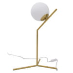 GloboStar® ELFIS GOLD 01551 Μοντέρνο Επιτραπέζιο Φωτιστικό Πορτατίφ Μονόφωτο Χρυσό Μεταλλικό με Λευκό Γυαλί Φ15 x Υ53cm - Image 4