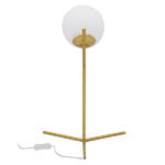 GloboStar® ELFIS GOLD 01551 Μοντέρνο Επιτραπέζιο Φωτιστικό Πορτατίφ Μονόφωτο Χρυσό Μεταλλικό με Λευκό Γυαλί Φ15 x Υ53cm - Image 5