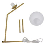 GloboStar® ELFIS GOLD 01551 Μοντέρνο Επιτραπέζιο Φωτιστικό Πορτατίφ Μονόφωτο Χρυσό Μεταλλικό με Λευκό Γυαλί Φ15 x Υ53cm - Image 9