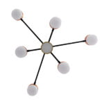 GloboStar® ORNATE 01552 Μοντέρνο Φωτιστικό Οροφής LED 56 Watt Πολύφωτο Μαύρο με Μπρονζέ και Χρυσές Λεπτομέρειες Μεταλλικό Λευκό Ημέρας 4500k Φ63 x Y36-45cm - Image 3