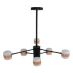 GloboStar® ORNATE 01552 Μοντέρνο Φωτιστικό Οροφής LED 56 Watt Πολύφωτο Μαύρο με Μπρονζέ και Χρυσές Λεπτομέρειες Μεταλλικό Λευκό Ημέρας 4500k Φ63 x Y36-45cm - Image 4