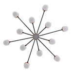 GloboStar® ORNATE 01553 Μοντέρνο Φωτιστικό Οροφής LED 104 Watt Πολύφωτο Μαύρο με Μπρονζέ και Χρυσές Λεπτομέρειες Μεταλλικό Λευκό Ημέρας 4500k Φ63 x Y36-45cm - Image 3