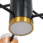 GloboStar® ORNATE 01553 Μοντέρνο Φωτιστικό Οροφής LED 104 Watt Πολύφωτο Μαύρο με Μπρονζέ και Χρυσές Λεπτομέρειες Μεταλλικό Λευκό Ημέρας 4500k Φ63 x Y36-45cm - Image 7