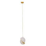 GloboStar® HUDSON 01554 Μοντέρνο Κρεμαστό Φωτιστικό Οροφής Μονόφωτο 1 x E27 Λευκό με Χρυσό Φ20 x Υ25cm - Image 2