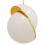 GloboStar® HUDSON 01554 Μοντέρνο Κρεμαστό Φωτιστικό Οροφής Μονόφωτο 1 x E27 Λευκό με Χρυσό Φ20 x Υ25cm - Image 4