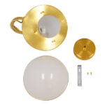 GloboStar® HUDSON 01554 Μοντέρνο Κρεμαστό Φωτιστικό Οροφής Μονόφωτο 1 x E27 Λευκό με Χρυσό Φ20 x Υ25cm - Image 9