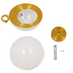 GloboStar® HUDSON 01555 Μοντέρνο Κρεμαστό Φωτιστικό Οροφής Μονόφωτο 1 x E27 Λευκό με Χρυσό Φ30 x Υ34cm - Image 9
