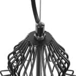 GloboStar® LILY 01558 Vintage Industrial Κρεμαστό Φωτιστικό Οροφής Μονόφωτο Μαύρο Μεταλλικό Πλέγμα και Υφασμάτινο Εσωτερικό Καπέλο Φ40 x Υ60cm - Image 9