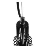 GloboStar® VICKY 01559 Vintage Industrial Κρεμαστό Φωτιστικό Οροφής Μονόφωτο Μαύρο Μεταλλικό Πλέγμα και Υφασμάτινο Εσωτερικό Καπέλο Φ18 x Υ65cm - Image 7