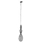 GloboStar® CLEO 01561 Vintage Industrial Κρεμαστό Φωτιστικό Οροφής Μονόφωτο Μαύρο Μεταλλικό Πλέγμα και Υφασμάτινο Εσωτερικό Καπέλο Φ20 x Υ90cm - Image 2
