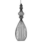 GloboStar® CLEO 01561 Vintage Industrial Κρεμαστό Φωτιστικό Οροφής Μονόφωτο Μαύρο Μεταλλικό Πλέγμα και Υφασμάτινο Εσωτερικό Καπέλο Φ20 x Υ90cm - Image 3