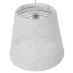 GloboStar® PLAYROOM 01562 Vintage Κρεμαστό Φωτιστικό Οροφής Μονόφωτο 1 x E27 Λευκό Ξύλινο Ψάθινο Rattan Φ32 x Υ27cm - Image 4