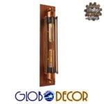 GloboStar® BESPOKE 01565 Vintage Industrial Φωτιστικό Τοίχου Απλίκα Δίφωτο Χάλκινο Σκουριά Μεταλλικό Πλέγμα Μ9.5 x Π10 x Υ47cm
