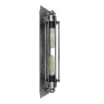 GloboStar® REBELL 01567 Vintage Industrial Φωτιστικό Τοίχου Απλίκα Δίφωτο Ασημί Σκουριά Μεταλλικό Πλέγμα Μ9.5 x Π10 x Υ47cm - Image 3